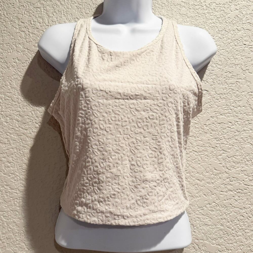 zyia | white leopard athletic crew neck tank top sz XXL